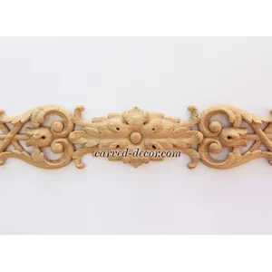 horizontal architectural flower wood carving applique baroque style