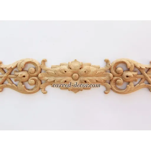 horizontal architectural flower wood carving applique baroque style