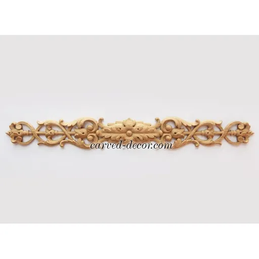 horizontal architectural flower wood carving applique baroque style