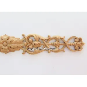 horizontal architectural flower wood carving applique baroque style