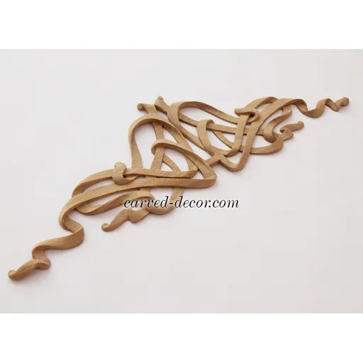 Wood Ribbon Center Pediment for Cabinetry