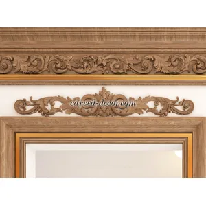 Large ornamental scroll onlay for mantels from wood