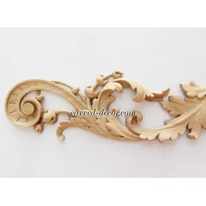 Large ornamental scroll onlay for mantels from wood