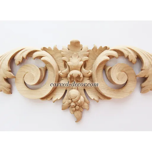 Large ornamental scroll onlay for mantels from wood