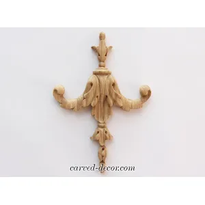Small Neoclassical Wood Pendant Applique