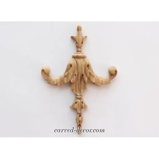 Small Neoclassical Wood Pendant Applique