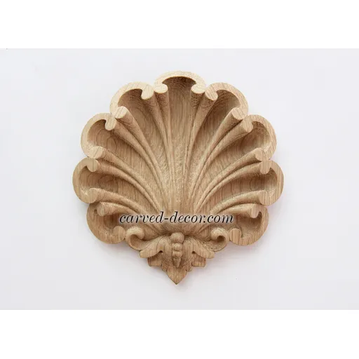 round ornate shell applique oak