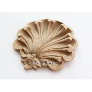 round ornate shell beech applique renaissance style