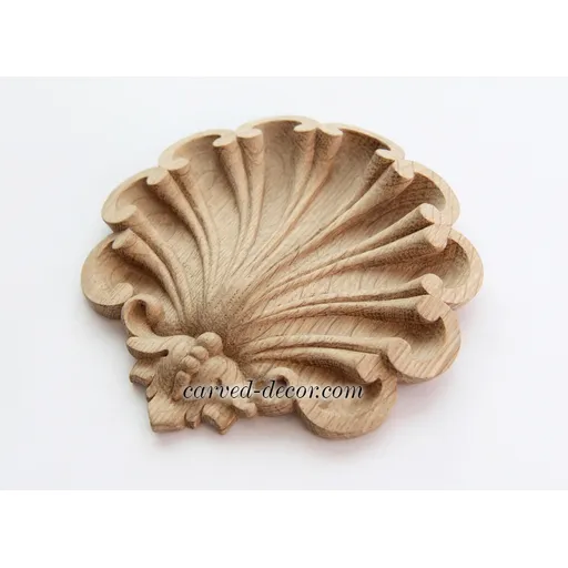 round ornate shell beech applique renaissance style