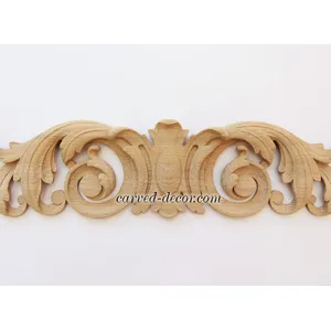 large horizontal carved floral acanthus scrolls beech carving applique