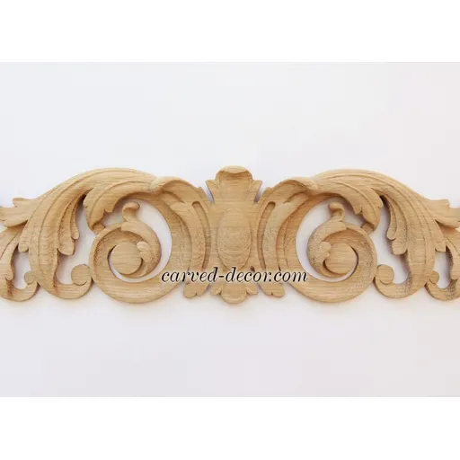 large horizontal carved floral acanthus scrolls beech carving applique