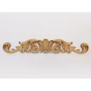 large horizontal carved floral acanthus scrolls oak carving applique victorian style