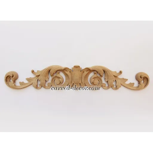 large horizontal carved floral acanthus scrolls oak carving applique victorian style