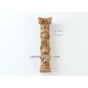 Oak capitel with volutes for half column