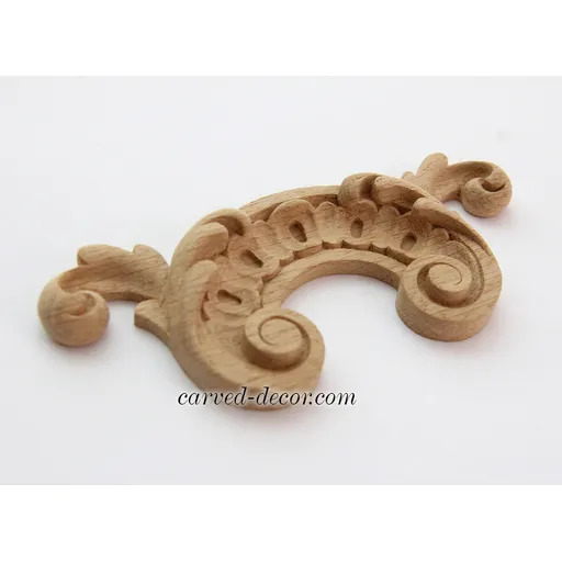 N-041 unpainted Small Wooden Corner Applique