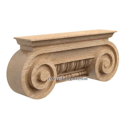 KL-006 Architectural wood capitals with bead moulding and egg and dart motif from oak