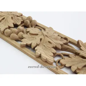 Decorative trim with grape wines solid wood