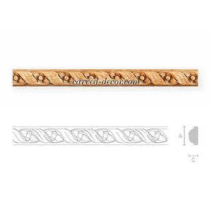 K-077 Art Deco oak beaded moulding trim for interiors