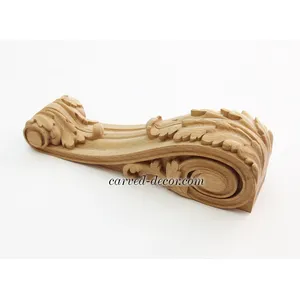 wooden medium carved acanthus leaf corbel baroque style
