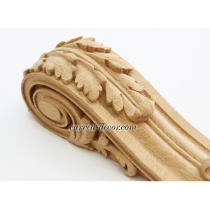 wooden medium carved acanthus leaf corbel baroque style