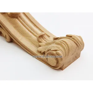 wooden medium carved acanthus leaf corbel baroque style