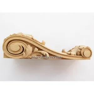 wooden medium carved acanthus leaf corbel baroque style