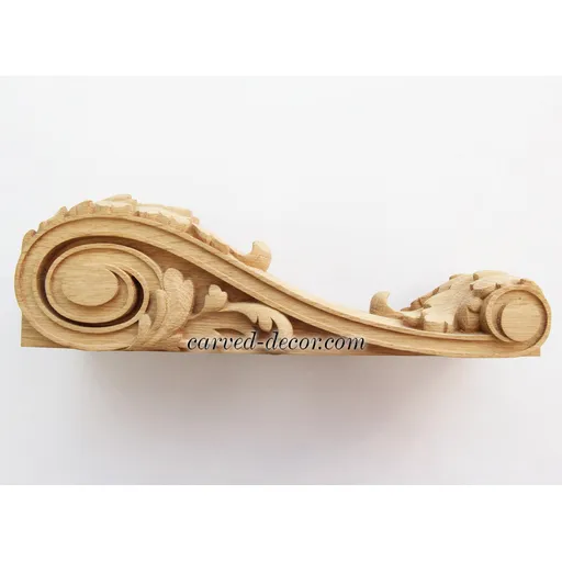 wooden medium carved acanthus leaf corbel baroque style