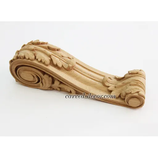 wooden medium carved acanthus leaf corbel baroque style