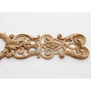 N-127 wood extra large horizontal decorative wreath applique victorian style