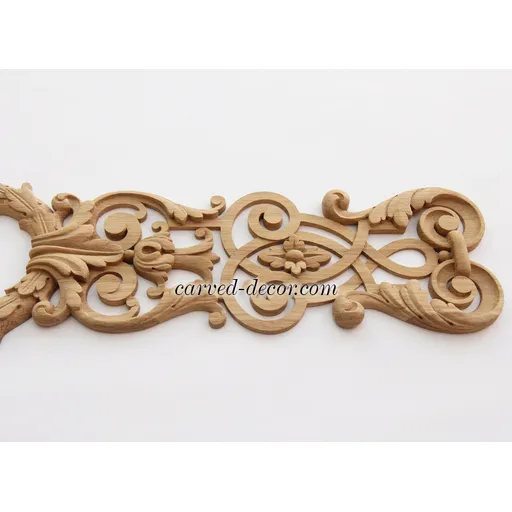 N-127 wood extra large horizontal decorative wreath applique victorian style
