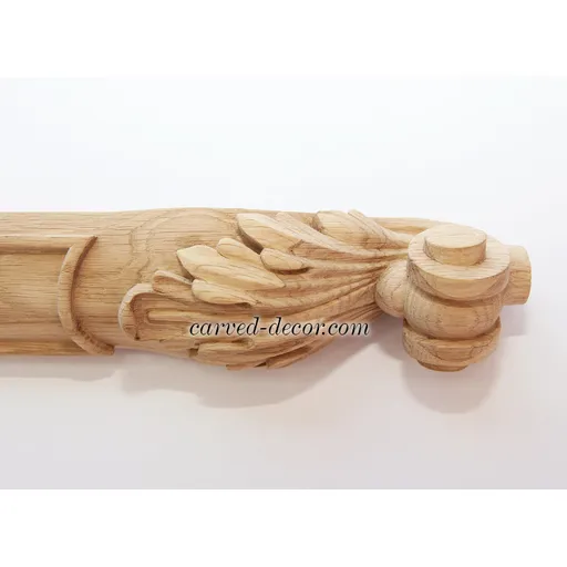 MN-065 Decorated antique end table legs with acanthus leaf from beech - 1