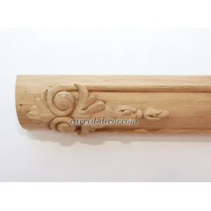 MN-065 Decorated antique end table legs with acanthus leaf from beech - 2