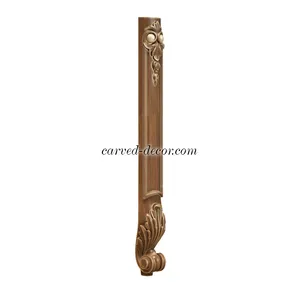 MN-065 Decorated antique end table legs with acanthus leaf from beech - 3