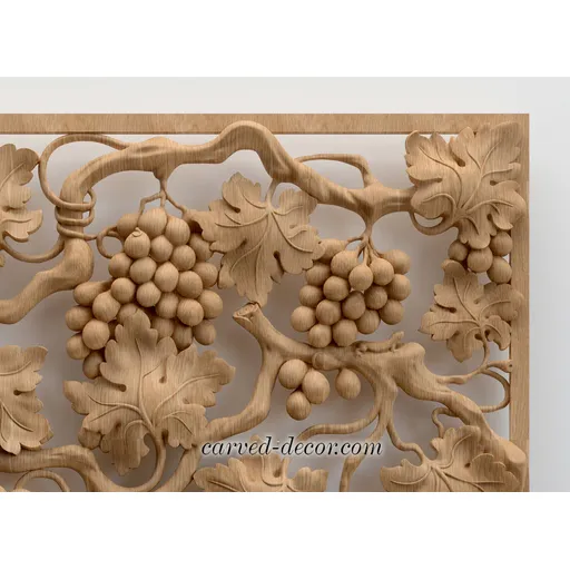 square decorative leaf wood onlay applique 