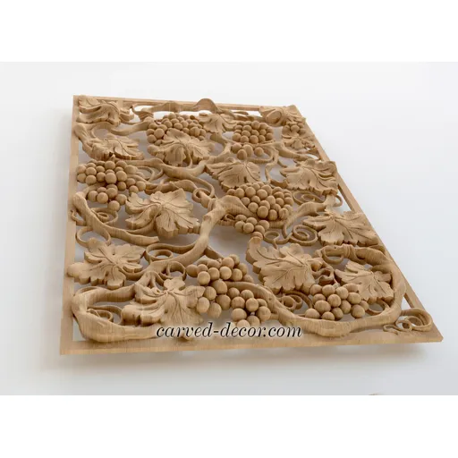 square decorative leaf wood onlay victorian style