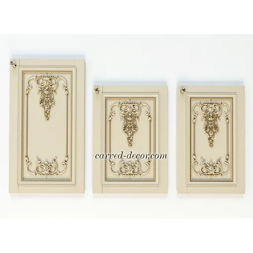 N-415 vertical decorative floral acanthus scrolls wood carving applique baroque style