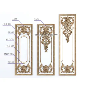 N-415 vertical decorative floral acanthus scrolls wood carving applique baroque style