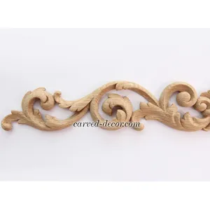 N-214 horizontal carved scroll oak applique victorian style
