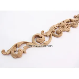 N-214 horizontal carved scroll beech applique victorian style
