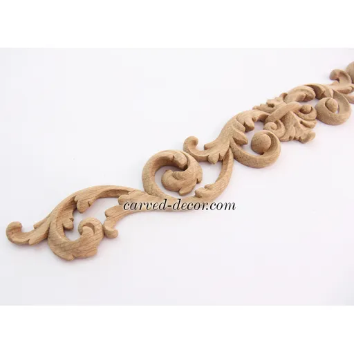 N-214 horizontal carved scroll beech applique victorian style