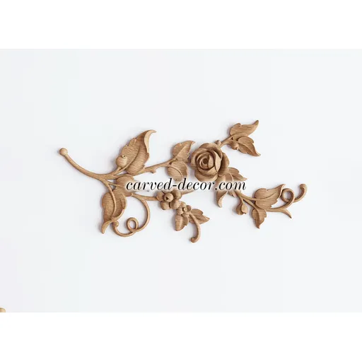 corner decorative flower wood onlay applique victorian style