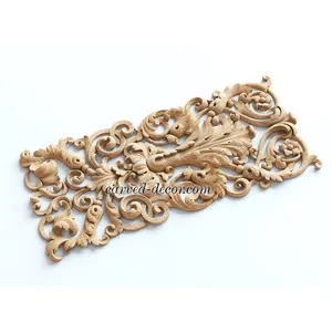 oak large vertical floral acanthus scrolls wood applique baroque style