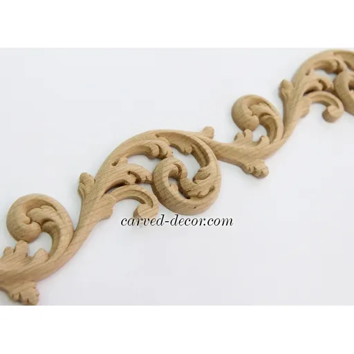 Openwork pierced acanthus leaf scroll moulding from wood