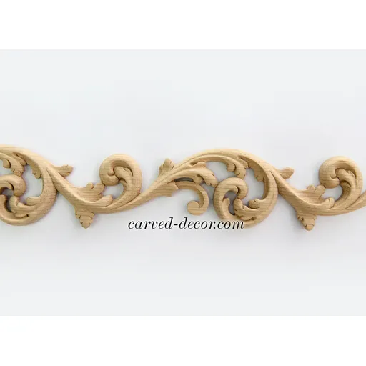 Openwork pierced acanthus leaf scroll wood moulding