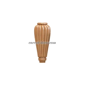 Medium oak tapered reeded furniture feet