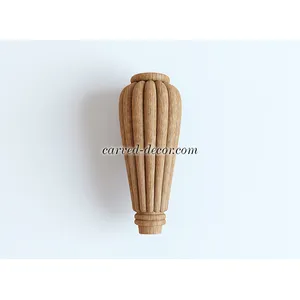 Elongated tapered reeded furniture feet