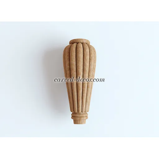 Elongated tapered reeded furniture feet
