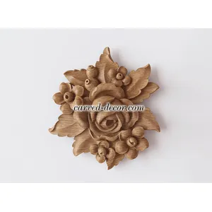 small decorative rose wood applique victorian style
