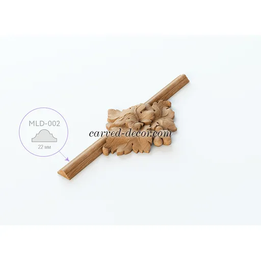 center onlay for moulding decoration oak