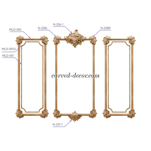 Hardwood Grape center onlay for moulding 